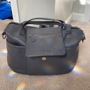 Lily Jade leather diaper bag grey